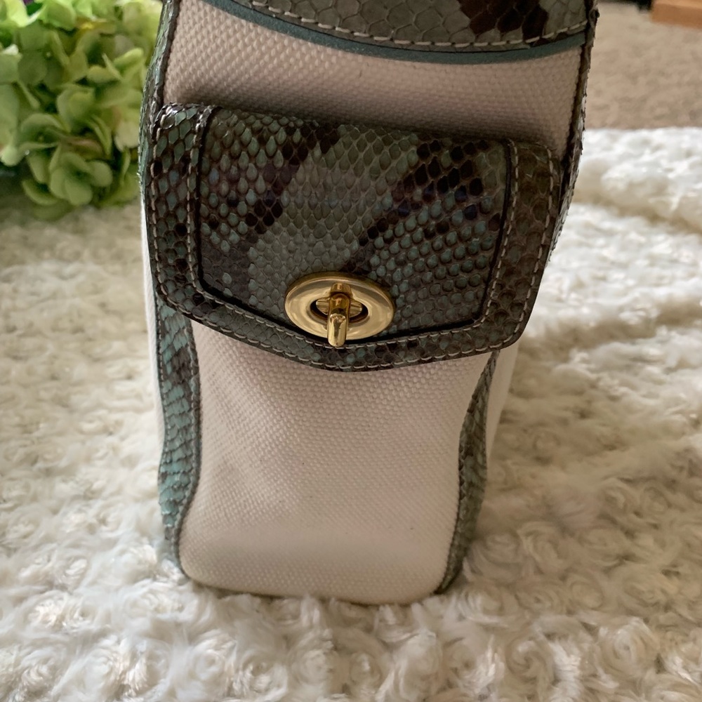 Authentic Coach Python Trimmed Handbag. - image 3